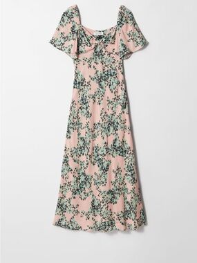 & Other Stories Pink Flutter Sleeve Dress